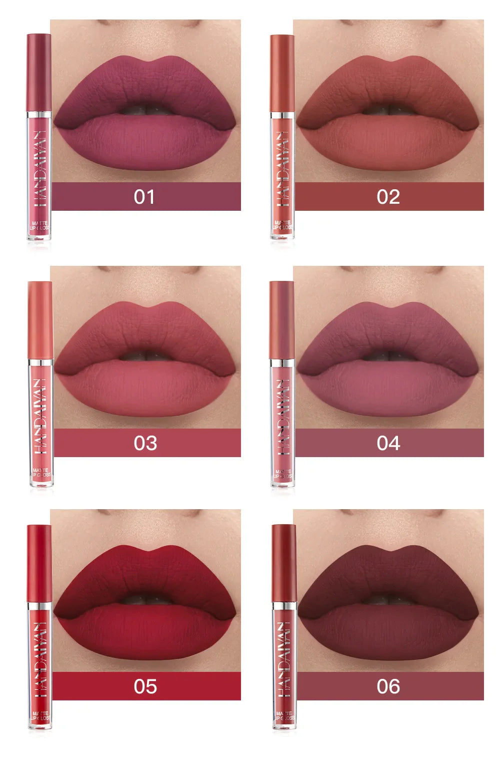 6PCS ROUGE À LÈVRES LIQUIDE